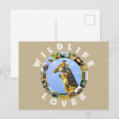 Wildlife Lover Giraffe Cuddles Postkarte (Vorne/Hinten)