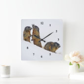 Wildlife Marmots Snow Foto Quadratische Wanduhr (Zuhause)