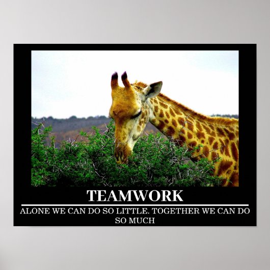 Wildlife Motivierend Poster Giraffe Teamwork (Vorne)