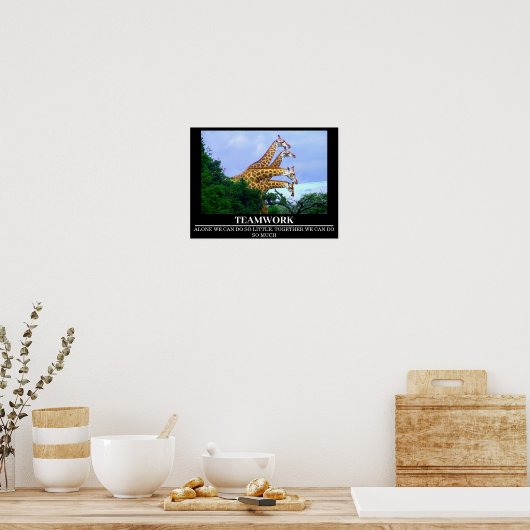 Wildlife Motivierend Poster Giraffe Teamwork (Küche)