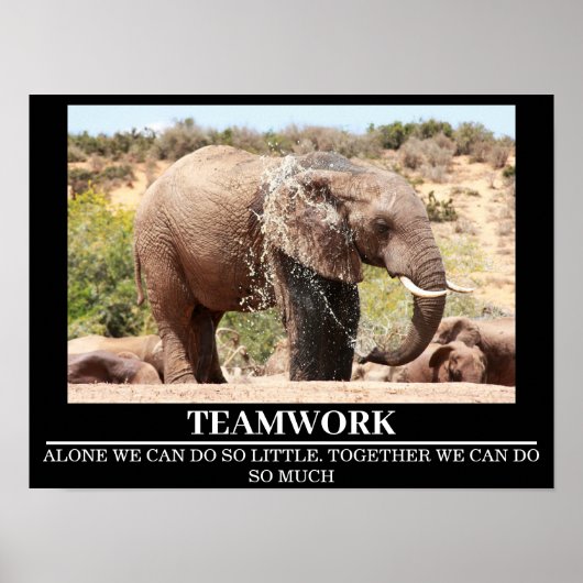 Wildlife Motivierend Posters Elephant Teamwork Poster (Vorne)