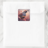 Wildlife Nature California Quail Bird Quadratischer Aufkleber (Tasche)