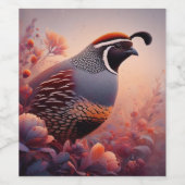 Wildlife Nature California Quail Bird Weinetikett (Einzelnes Label)