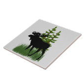 Wildlife Nature Elche Silhouette Keramik Tile Fliese (Seite)
