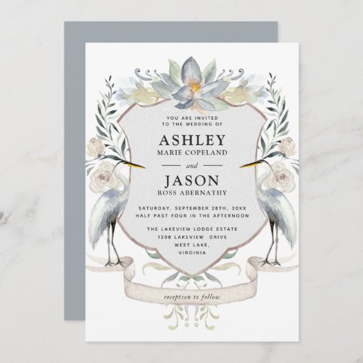 Wildlife Nature Inspirierter See Hochzeit Einladung (Vorne/Hinten)