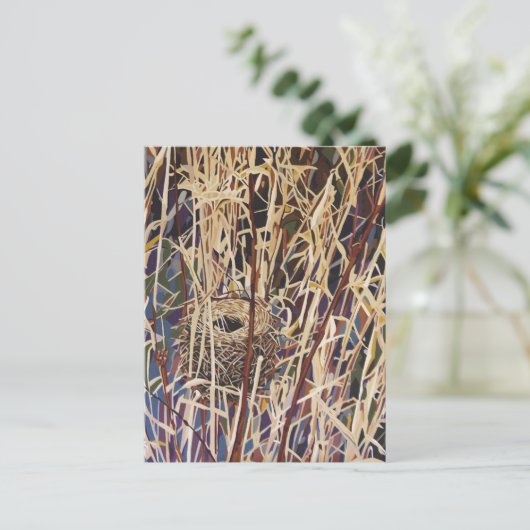 Wildlife Nest Art Postkarte (Stehend Vorderseite)