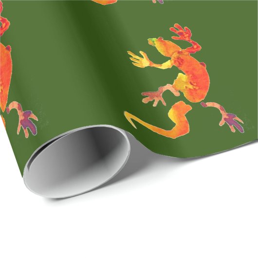 Wildlife Öko Gcko-Eidechse Reptil Geschenkpapier (Rolleneckpunkt)