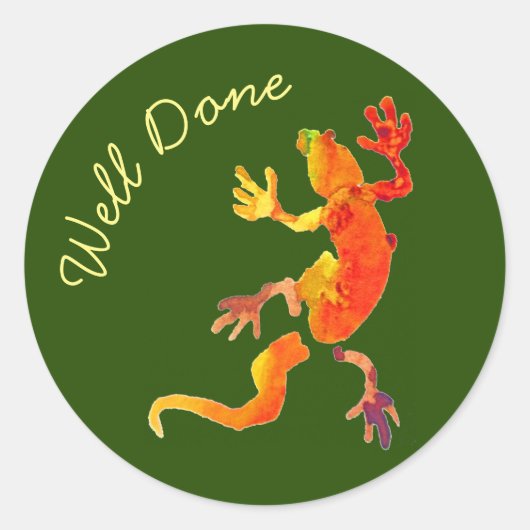 Wildlife Öko Gecko Eidechse Reptilien gut gemacht Runder Aufkleber (Vorderseite)