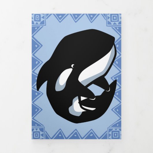 Wildlife Orca Puzzle Grußkarte Verdreifachung Dreifach Gefaltete Urlaubskarte (Cover)