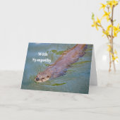 Wildlife Otter Foto Beileid Karte (Gelbe Blume)
