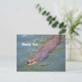 Wildlife Otter Schwimmen Foto Vielen Dank Postkarte (Stehend Vorderseite)