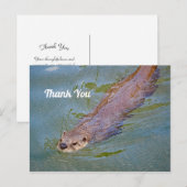 Wildlife Otter Schwimmen Foto Vielen Dank Postkarte (Vorne/Hinten)