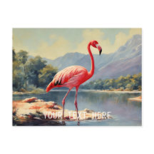 Wildlife Pink Flamingo River Vintag