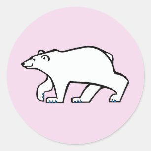 Wildlife POLAR BEAR - Erhaltung - Arktis rosa Runder Aufkleber