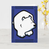 Wildlife Polar bear Puzzle Grußkarte Karte (Gelbe Blume)