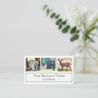 Wildlife Raccoon Black Bear Cub Deer Animal Lover  Visitenkarte