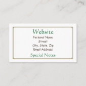 Wildlife Raccoon Black Bear Cub Deer Animal Lover  Visitenkarte (Rückseite)