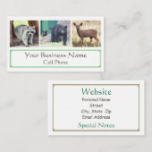 Wildlife Raccoon Black Bear Cub Deer Animal Lover  Visitenkarte (Vorne/Hinten)