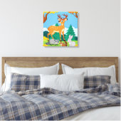 Wildlife Raccoon Chipmunk Rabbit Deer Fall Landsca Leinwanddruck (Insitu (Schlafzimmer))