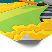 Wildlife Raccoon Chipmunk Rabbit Deer Fall Landsca Poster (Ecke)