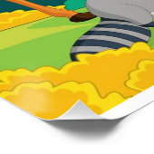 Wildlife Raccoon Chipmunk Rabbit Deer Fall Landsca Poster (Ecke)