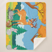Wildlife Raccoon Chipmunk Rabbit Deer Fall Landsca Sherpadecke (Vorderseite)