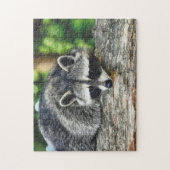 Wildlife Raccoon Log Mammal Foto Puzzle (Vertikal)