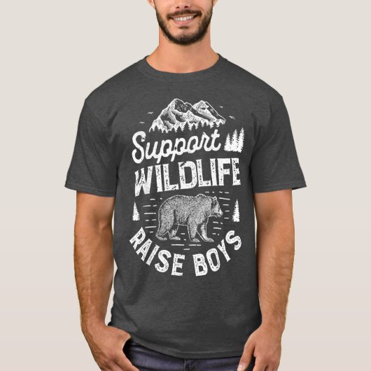 Wildlife Raise Boys T-Shirt Mom Dad (Vorderseite)