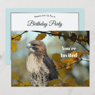 Wildlife Red Tail Hawk Herbst Foto Geburtstag Einladung