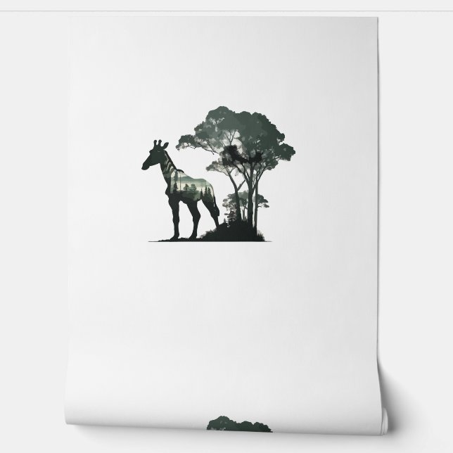 Wildlife Safari Adventure - Giraffe im Wald Tapete (Abrollen)