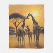 Wildlife Safari African Giraffe Mutter & Baby Fleecedecke (Vorderseite)