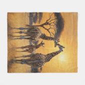 Wildlife Safari African Giraffe Mutter & Baby Fleecedecke (Vorderseite (Horizontal))