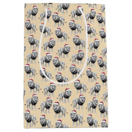 Wildlife Safari Animal Lion Weihnachtsmannmütze We Mittlere Geschenktüte