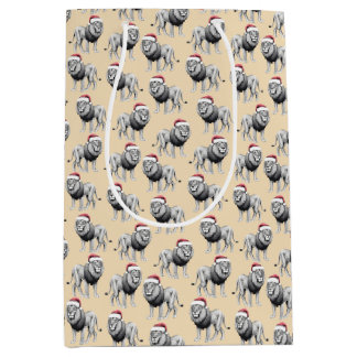 Wildlife Safari Animal Lion Weihnachtsmannmütze We Mittlere Geschenktüte