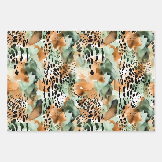 Wildlife Safari Furs Prints Patterns Exotic Dschun Geschenkpapier Set (Vorderseite 2)