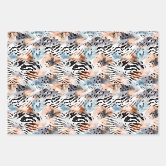 Wildlife Safari Tiere Furs Prints Patterns Geschenkpapier Set (Vorderseite 3)