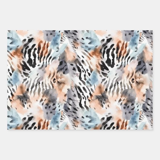 Wildlife Safari Tiere Furs Prints Patterns Geschenkpapier Set (Vorderseite)