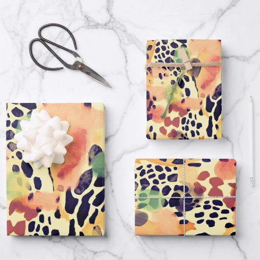 Wildlife Safari Tiere Furs Prints Patterns Geschenkpapier Set (Vorderseite)