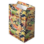 Wildlife Safari Tiere Furs Prints Patterns Mittlere Geschenktüte (Rückseite Schrägansicht)