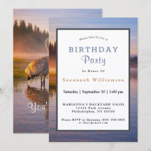 Wildlife Sandhill Crane Serene Landscape Birthday