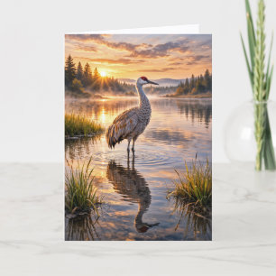 Wildlife Sandhill-Kranich Reflektierende Feuchtgeb Karte