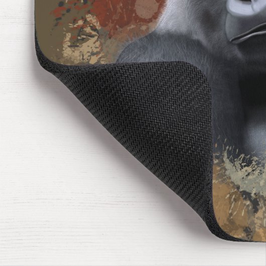 Wildlife Sitting Gorilla Earth Tone Paint Spritzer Mousepad (Ecke)