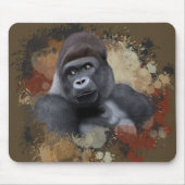 Wildlife Sitting Gorilla Earth Tone Paint Spritzer Mousepad (Vorne)