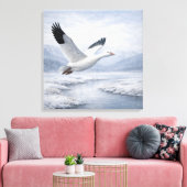 Wildlife Snow Goose Flying Winter Leinwanddruck (Insitu (Wohnzimmer))