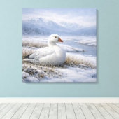 Wildlife Snow Goose Winter Leinwanddruck (Insitu (Holzboden))