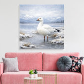 Wildlife Snow Goose Winter Snowfall Leinwanddruck (Insitu (Wohnzimmer))