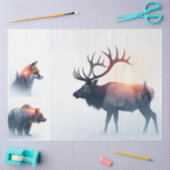 Wildlife-Sonnenuntergang Double Exposure Bundle Seidenpapier (Basteln)