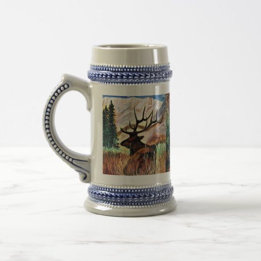 Wildlife Stein mit Kunstwerken von Julie Wittwer Bierglas (Links)