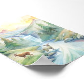 : Wildlife Symphony - Watercolor Harmony Poster (Ecke)