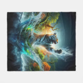 Wildlife Tiger Splash Fleecedecke (Vorderseite (Horizontal))